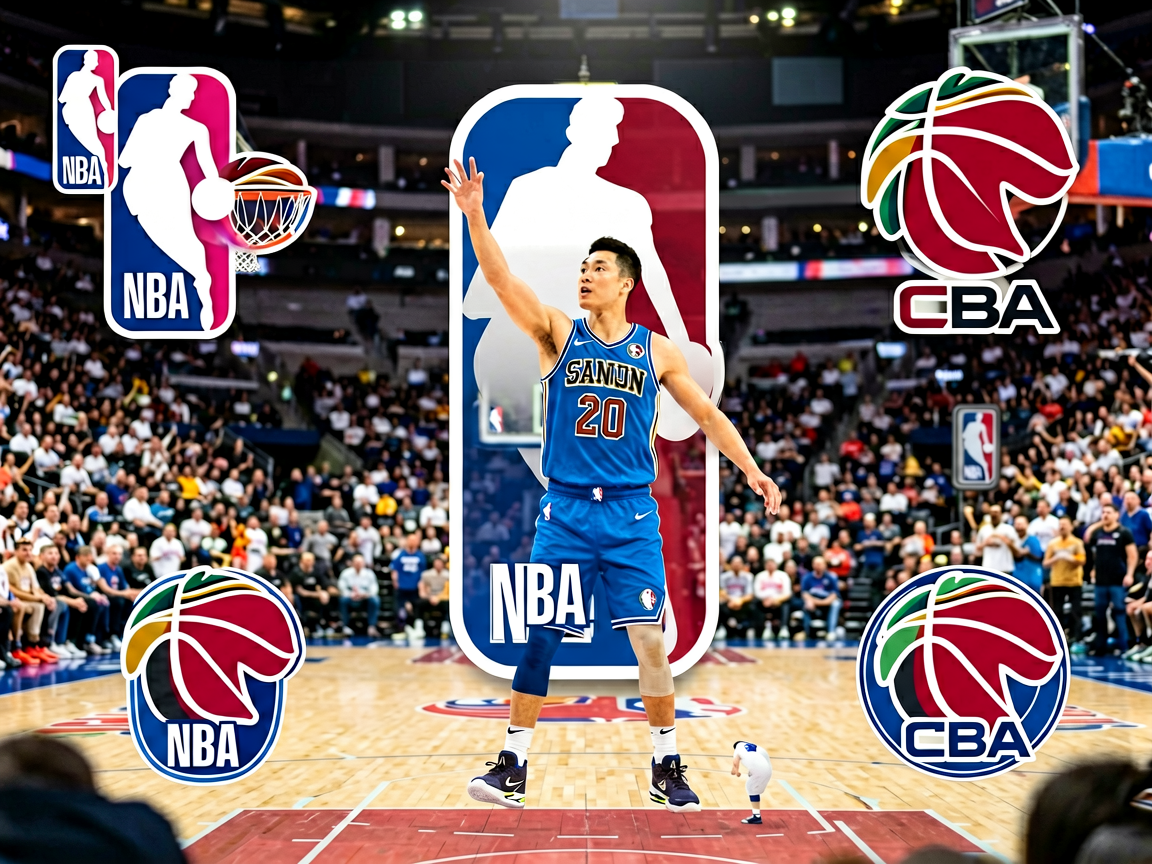 NBA与CBA篮球联赛标志及球队图案，展示捷报比分覆盖的主要职业联赛